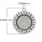 Preview: 3 Fassungen für 25 mm Cabochons, antik-silberfarben