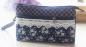 Preview: 1 hübsche Kosmetiktasche / Dirndltäschchen mit Spitze, blau