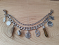Preview: 1 Lederhosen-Charivari ,  9 Anhänger, zweireihig, silberfarben, ca. 33cm