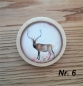 Preview: 1 Holz-Brosche,  Hirsch- oder Rehemotiv, 6 Motive zur Wahl