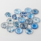Preview: 10 runde Glascabochons, blaue Mischung, 25 mm