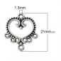 Preview: 5 Verbinder, Herz, 19 x 21 mm, antik-silberfarben