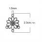 Preview: 10  Verbinder, Blume 23 x 18 mm, antik-silberfarben