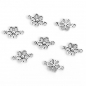 Preview: 10  Verbinder, Blume 15 mm, antik-silberfarben