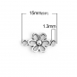 Preview: 10  Verbinder, Blume 15 mm, antik-silberfarben