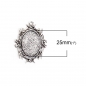 Preview: 3 ovale Anhängerfassungen für 25 x 18 mm Cabochons, antik-silberfarben