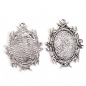 Preview: 3 ovale Anhängerfassungen für 25 x 18 mm Cabochons, antik-silberfarben
