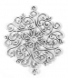 Preview: 1 Verbinder, "Blumenranken", 62 x 51 mm, antik-silberfarben