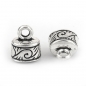 Preview: 10 Endkappen, 12 x 10 mm, antik-silberfarben