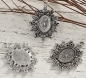 Preview: 3 ovale Fassungen für 18 x 13 mm Cabochons, antik-silberfarben
