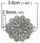 Preview: 1 Verbinder, "Blume", 38 x 30 mm, antik-silberfarben