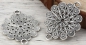 Preview: 1 Verbinder, "Blume", 38 x 30 mm, antik-silberfarben