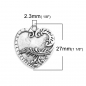 Preview: 3 Herz-Anhänger, antik-silberfarben, 2,7 cm