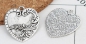 Preview: 3 Herz-Anhänger, antik-silberfarben, 2,7 cm