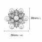 Preview: 1 Verbinder  Blume mit Imitatperlen, 29 mm, antik-silberfarben