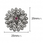 Preview: 1 Verbinder  Blume, 25 mm, antik-silberfarben