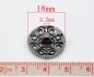 Preview: 6 Trachtenknöpfe , 18 mm, dunkelgrau