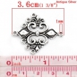 Preview: 3 Verbinder,  36 x 30 mm, antik-silberfarben