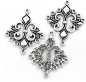 Preview: 3 Verbinder,  36 x 30 mm, antik-silberfarben