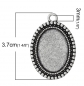 Preview: 3 ovale Fassungen für 25 x 18 mm Cabochons, antik-silberfarben