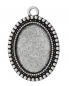 Preview: 3 ovale Fassungen für 25 x 18 mm Cabochons, antik-silberfarben