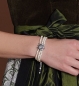 Preview: 3-reihige Perlenarmkette "Strass-Edelweiß", creme-weiß, von Alpenflüstern