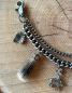 Preview: 1 Lederhosen-Charivari,  7 Anhänger, antik-silberfarben, ca. 33 cm