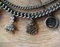 Preview: 1 Lederhosen-Charivari,  7 Anhänger, antik-silberfarben, ca. 33 cm