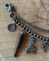 Preview: 1 Lederhosen-Charivari,  9 Anhänger, antik-silberfarben, ca. 33 cm