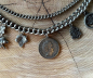 Preview: 1 Lederhosen-Charivari,  9 Anhänger, antik-silberfarben, ca. 33 cm