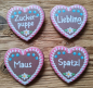 Preview: 1 Herzbutton "Lebuchenherz" mit Spruch nach Wahl, ca. 57 x 54 mm