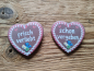 Preview: 1 Herzbutton "Lebkuchenherz" mit Spruch nach Wahl, ca. 57 x 54 mm