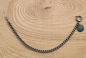 Preview: 1 Westenkette, Schmuckkette für Herrenwesten, antik-silberfarben, ca. 30 cm