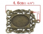 Preview: 3 Anhängerfassungen für 25 x 18 mm Cabochons, antik-bronzefarben