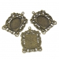 Preview: 3 Anhängerfassungen für 25 x 18 mm Cabochons, antik-bronzefarben