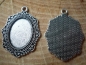 Preview: 3 ovale Fassungen für 25 x 18 mm Cabochons, antik-silberfarben