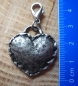 Preview: 1 Charivarianhänger Herz, antik-silberfarben, ca. 4,6 cm