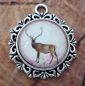 Preview: 1 runder Anhänger Hirsch, 2,5 cm