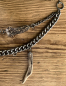 Preview: 1 Charivarikette, Rohling, ALU, zweireihig, antik-silberfarben, Federringe, mit Horn,ca. 33 cm oder Wunschlänge