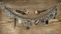 Preview: 1 Lederhosen-Charivari, zweireihig, Unikat, 11 Anhänger, antik-silberfarben, ca. 33 cm
