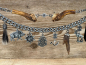 Preview: 1 Lederhosen-Charivari, zweireihig, Unikat, 11 Anhänger, antik-silberfarben, ca. 33 cm