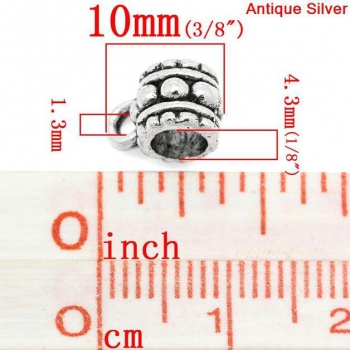 Collierschlaufen, antik-silberfarben, 10 x 6 mm