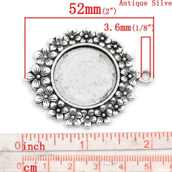 3 Fassungen für 25 mm Cabochons, antik-silberfarben