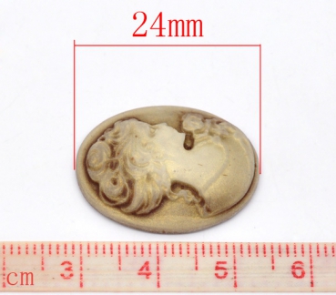 Preview: 10 ovale Nostalgiecabochons, Gemmen, 24 x 18 mm