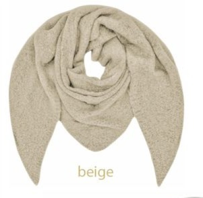 1 großer flauschiger Dreieckschal, beige