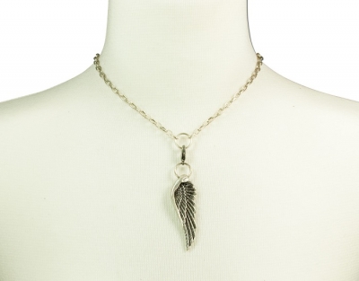 Preview: 1 Anhänger Engelsflügel groß, Alpenflüstern, antik-silberfarben