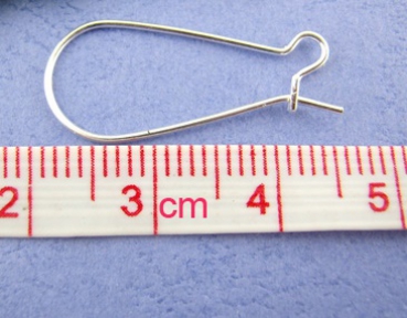 Preview: 50 Ohrhaken, silberfarben, ca. 11 x 24 mm