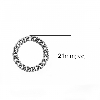 10 Ringe / Verbinder, 21 mm, antik-silberfarben