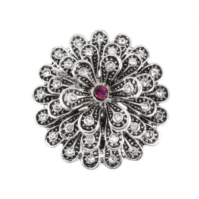 1 Verbinder  Blume, 25 mm, antik-silberfarben