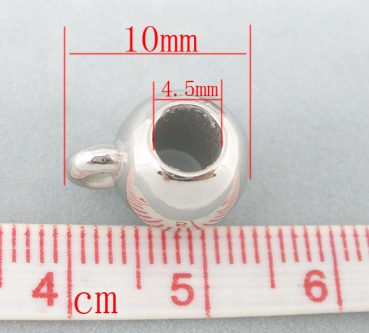 10 Collierschlaufen, antik-silberfarben, 10 x 8 mm